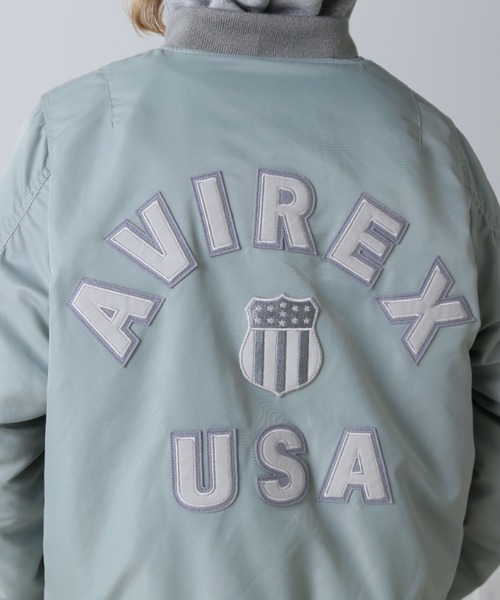 AVIREX（アヴィレックス）の「SIGNATURE LOGO MA-1/シグネチャーロゴMA-1（MA-1・レディース・ベージュ/グリーン/チャコールグレー・SMALL/MEDIUM）」の16枚目の写真