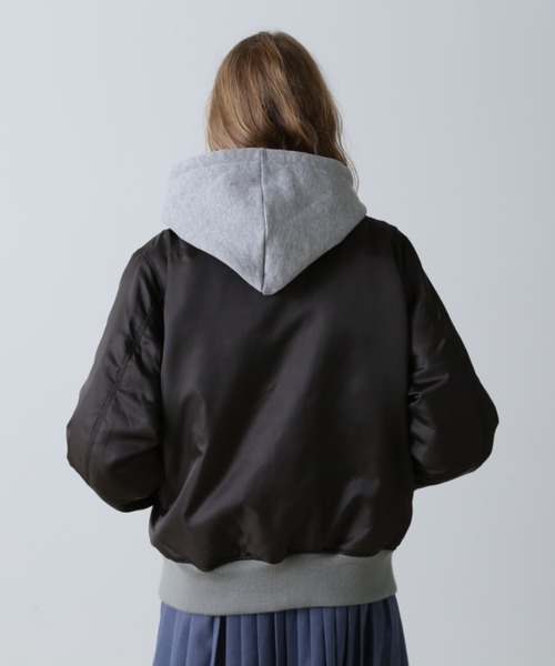 ロゴ入りMA-1 ラグスタイル LUXSTYLE ポリツイルバックプリントMA－1
