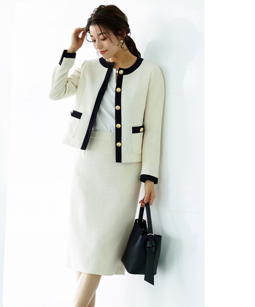 WHITE JOOLA（ホワイトジョーラ）の「【WEB限定！WHITEJOOLA】ツイードタイトスカート（スカート・レディース・ブラック/ネイビー/オフホワイト・S/M/L）」の4枚目の写真