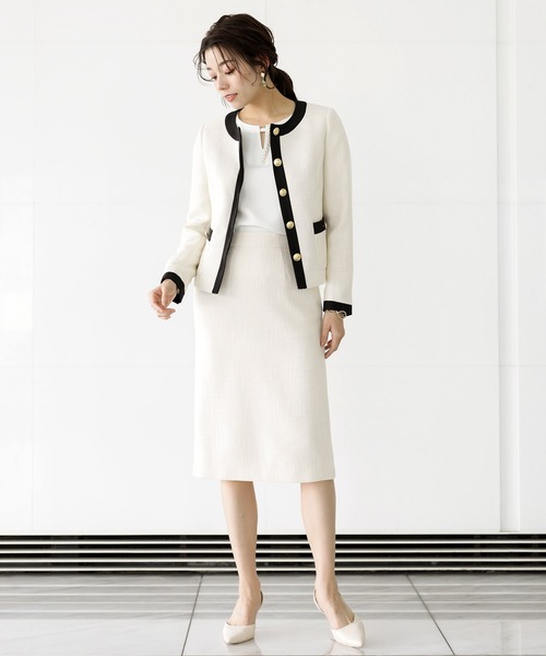 WHITE JOOLA（ホワイトジョーラ）の「【WEB限定！WHITEJOOLA】ツイードタイトスカート（スカート・レディース・ブラック/ネイビー/オフホワイト・S/M/L）」の5枚目の写真