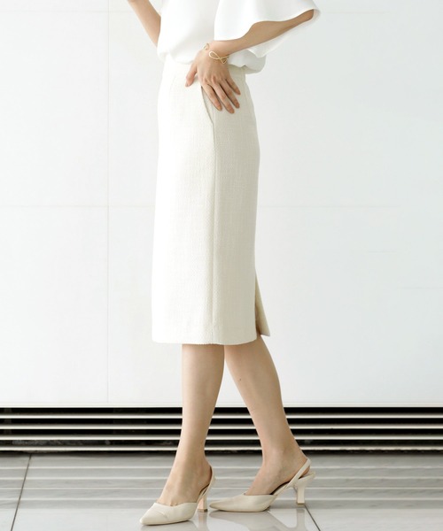 WHITE JOOLA（ホワイトジョーラ）の「【WEB限定！WHITEJOOLA】ツイードタイトスカート（スカート・レディース・ブラック/ネイビー/オフホワイト・S/M/L）」の7枚目の写真