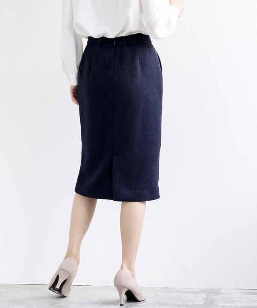 WHITE JOOLA（ホワイトジョーラ）の「【WEB限定！WHITEJOOLA】ツイードタイトスカート（スカート・レディース・ブラック/ネイビー/オフホワイト・S/M/L）」の12枚目の写真