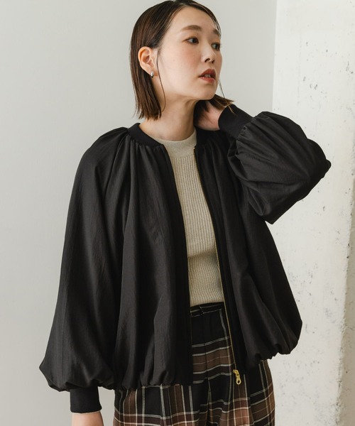 F by ROSSO（エフバイロッソ）の「F by ROSSO　キルトギャザーブルゾン（ブルゾン・レディース・ブラック/グレー・FREE）」の5枚目の写真