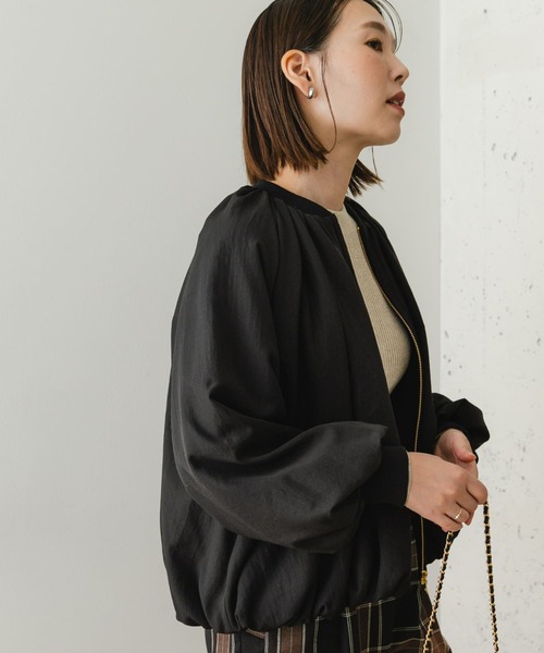 F by ROSSO（エフバイロッソ）の「F by ROSSO　キルトギャザーブルゾン（ブルゾン・レディース・ブラック/グレー・FREE）」の6枚目の写真