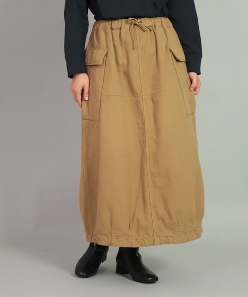 OMNIGOD（オムニゴッド）の「[OMNIGOD womens / オムニゴッド] リクラインドクロス イージーカーゴスカート（スカート・レディース・オリーブ/ベージュ/グレー・2/3）」の3枚目の写真