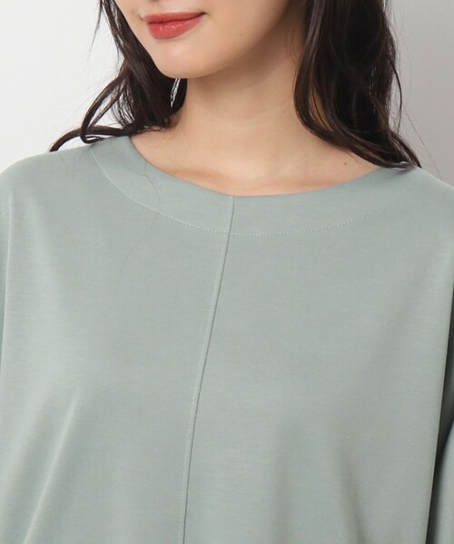 DRESKIP（ドレスキップ）の「◆【体型カバー】前後異素材切り替え ドルマントップス（Tシャツ/カットソー・レディース・グリーン系/ブラック/ライトグレー/ナチュラル・00）」の22枚目の写真