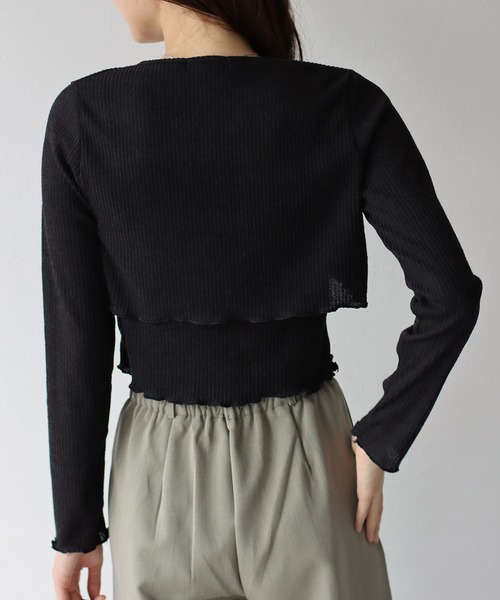 BLUEEAST(ブルーイースト)の「リボンカーディガン&キャミSET(アンサンブル・レディース・ブラック/ベージュ/アイボリー・MEDIUM)」の10枚目の写真