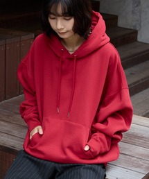 12oz ヘビーウェイト ビッグシルエット プルオーバー パーカーレッド