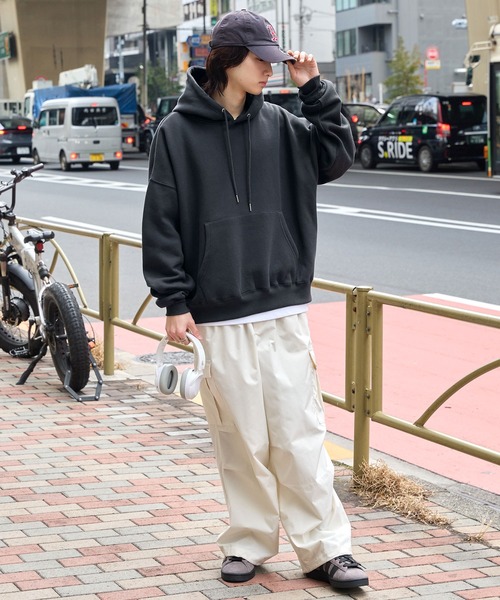 12oz ヘビーウェイト ビッグシルエット プルオーバー パーカー MONO