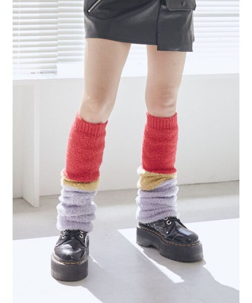 jouetie(ジュエティ)の「ボリュームニットレッグウォーマー(レッグウォーマー・レディース・ブラック/パープル/カーキ・FREE)」の5枚目の写真