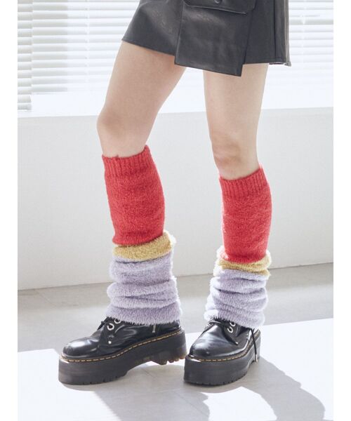 jouetie(ジュエティ)の「ボリュームニットレッグウォーマー(レッグウォーマー・レディース・ブラック/パープル/カーキ・FREE)」の8枚目の写真