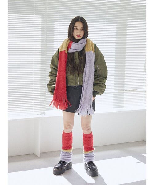 jouetie(ジュエティ)の「ボリュームニットレッグウォーマー(レッグウォーマー・レディース・ブラック/パープル/カーキ・FREE)」の9枚目の写真