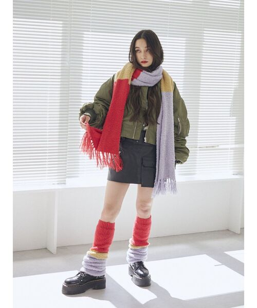 jouetie(ジュエティ)の「ボリュームニットレッグウォーマー(レッグウォーマー・レディース・ブラック/パープル/カーキ・FREE)」の10枚目の写真