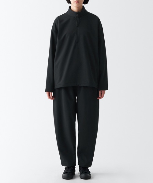 MUJI Labo 裏起毛 プルオーバーワイドパンツ ブラックXS 無印良品（ムジルシリョウヒン）の「裏起毛プルオーバー（その他