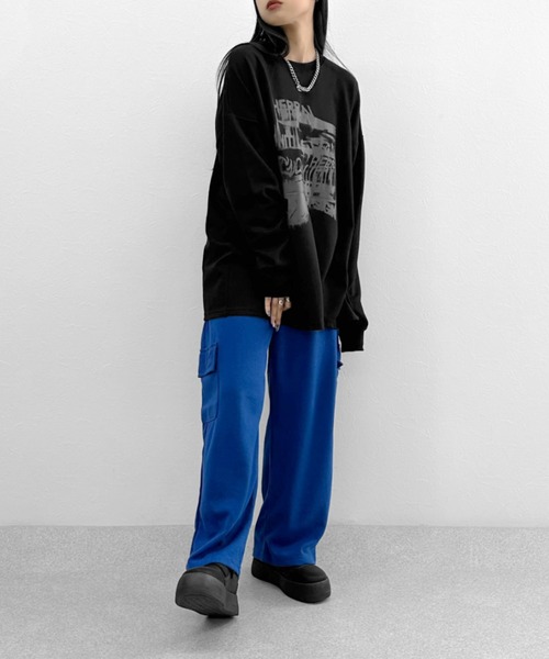 LVEU.(ラブユ.)の「【LVEU.】カーゴスウェットパンツ / ボトムス パンツ スウェット カーゴ ワイド ルーズ ブラック カーキ ブルー(カーゴパンツ・レディース・ブラック/ブルー/カーキ・FREE)」の21枚目の写真