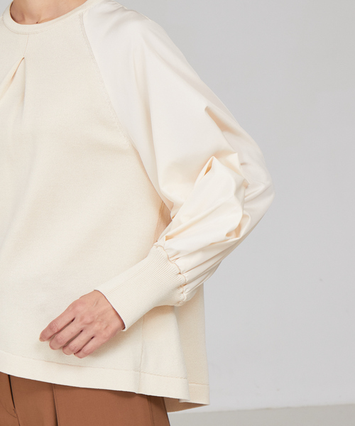 qualite（カリテ）の「フォルムスリーブコンビニット（ニット/セーター・レディース・キャメル/ブラック/アイボリー・フリー）」の17枚目の写真