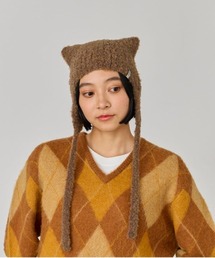 OVERRIDE | 【Ginzamag.com 掲載】OVERRIDE  KNIT CURLY CAT GUIDE(ニットキャップ/ビーニー)