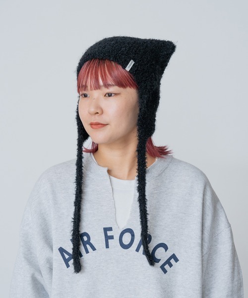 OVERRIDE(オーバーライド)の「【Ginzamag.com 掲載】OVERRIDE KNIT CURLY CAT GUIDE(ニットキャップ/ビーニー・レディース・ブラック/ホワイト/ブラウン・57~59cm)」の11枚目の写真