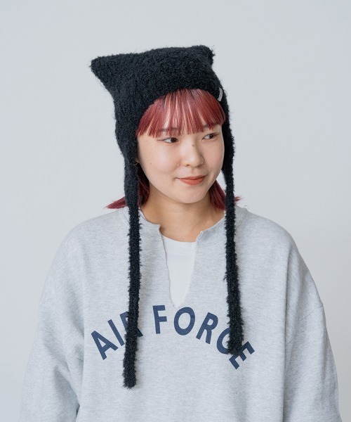 OVERRIDE(オーバーライド)の「【Ginzamag.com 掲載】OVERRIDE KNIT CURLY CAT GUIDE(ニットキャップ/ビーニー・レディース・ブラック/ホワイト/ブラウン・57~59cm)」の12枚目の写真