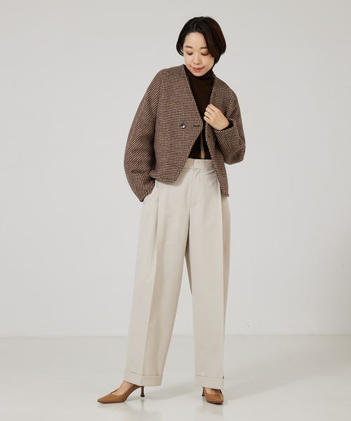 qualite（カリテ）の「シームレスタートルニット（ニット/セーター・レディース・オフホワイト/ブラウン/その他/ブルー・フリー）」の8枚目の写真