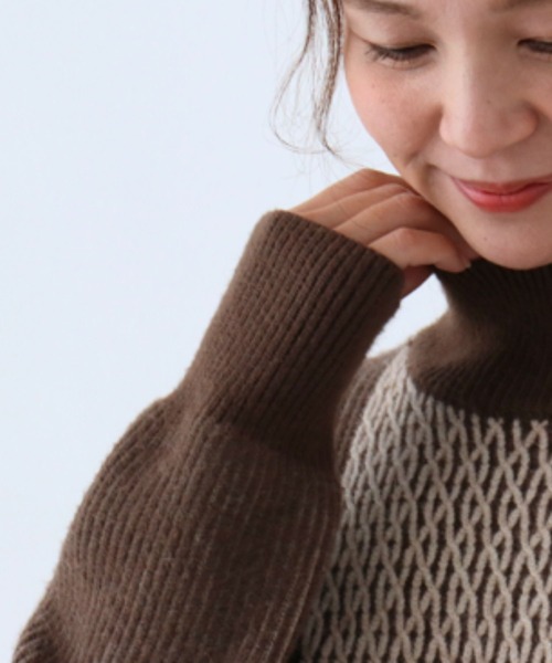 sanpo kuschel(サンポクシェル)の「織りなす触感チョコニットトップス(ニット/セーター・レディース・ブラウン・FREE)」の5枚目の写真