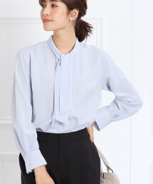 ◆【春SALE/フォーマル／入卒／ママスーツ／洗える】ボウタイ風デザインブラウス