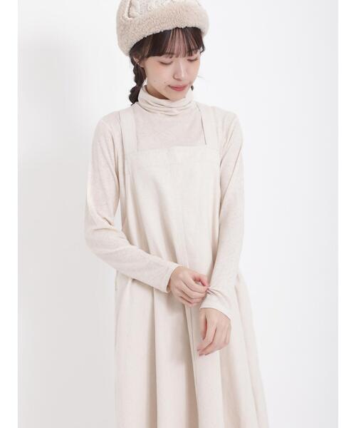Samansa Mos2（サマンサ モスモス）の「【吸湿発熱】ベア天竺タートルネックカットソー（Tシャツ/カットソー・レディース・キナリ/ベージュ/ラベンダー/チャコールグレー・F）」の7枚目の写真