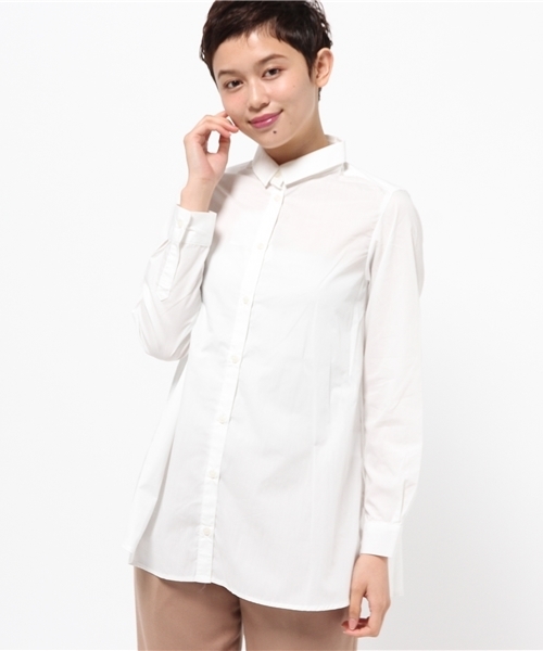 earth music&ecology(アースミュージックアンドエコロジー)の「バックプリーツシャツ(シャツ/ブラウス・レディース・ブラック/オフホワイト/グリーン系その他・FREE)」の4枚目の写真