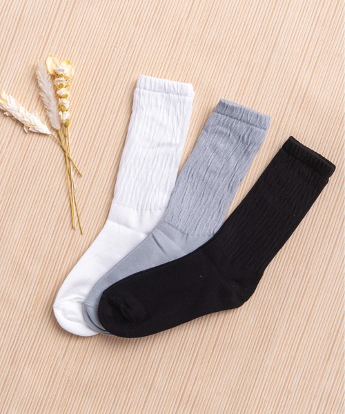 「kakko」（カッコ）の「レディース くしゅくしゅソックス 3足セット（ソックス/靴下・レディース・E/D/C/B/A・FREE）」の2枚目の写真