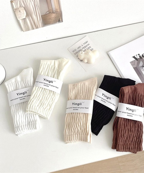 「kakko」（カッコ）の「レディース くしゅくしゅソックス 3足セット（ソックス/靴下・レディース・E/D/C/B/A・FREE）」の8枚目の写真