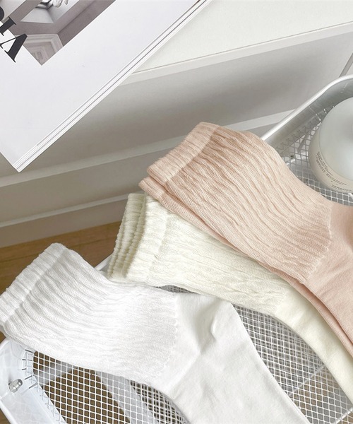 「kakko」（カッコ）の「レディース くしゅくしゅソックス 3足セット（ソックス/靴下・レディース・E/D/C/B/A・FREE）」の7枚目の写真