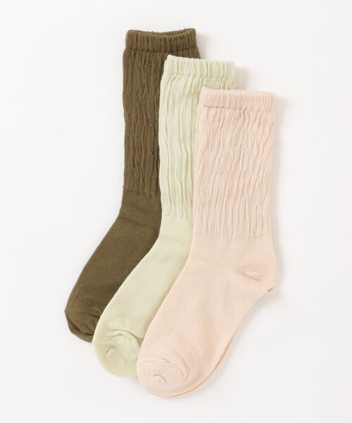 セール】レディース くしゅくしゅソックス 3足セット（ソックス/靴下