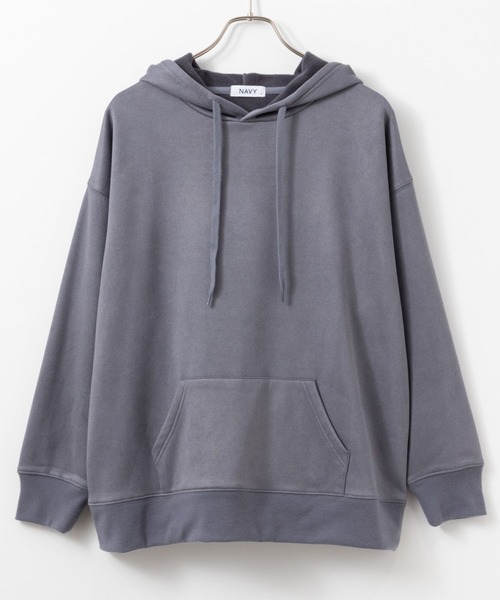 NAVY（ネイビー）の「NAVY 温℃ スエードタッチ 裏起毛パーカー（パーカー・レディース・ベージュ/ピンク/グレー・フリー）」の11枚目の写真