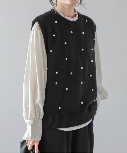 Dolce & Gabbana パール付き　ニット　ベスト セール】パールデザインベスト（ベスト）｜AMELY（エミリー）の