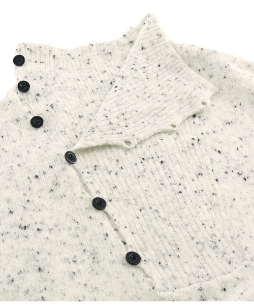 Settimissimo(セッティミッシモ)の「ハイネック ボタンデザイン ニットロングワンピース 長袖(ワンピース・レディース・オフホワイト/ブラック・M)」の20枚目の写真