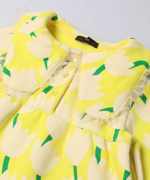 Caldia（カルディア）の「お花柄裏起毛チュニックトレーナー（スウェット・キッズ・パープル/イエロー・110/120/130/140）」の7枚目の写真