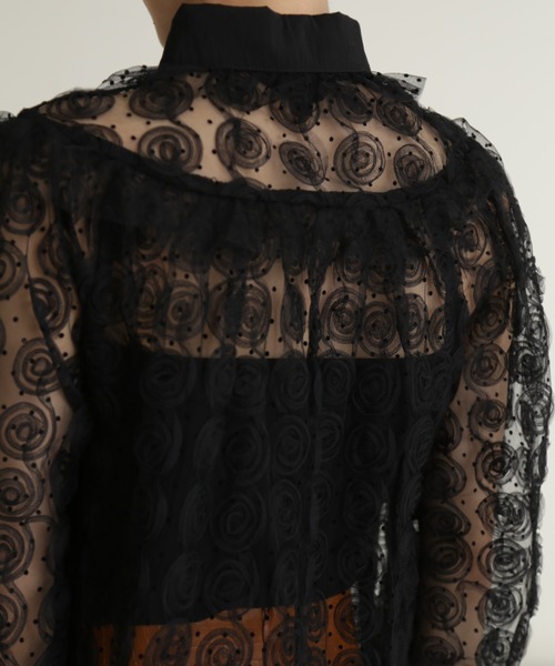 Sister Jane（シスタージェーン）の「(SISTER JANE)メダリオンローズチュールブラウス（シャツ/ブラウス・レディース・ブラック・SMALL）」の11枚目の写真