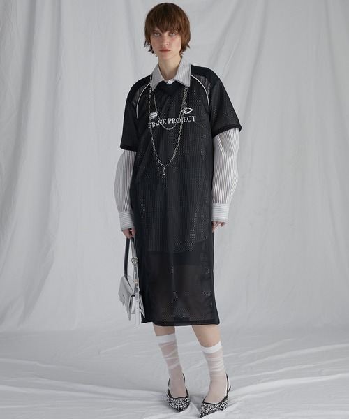 PRANK PROJECT Numbered Mesh Dress ブラック PRANK PROJECT（プランクプロジェクト）の「ナンバリング
