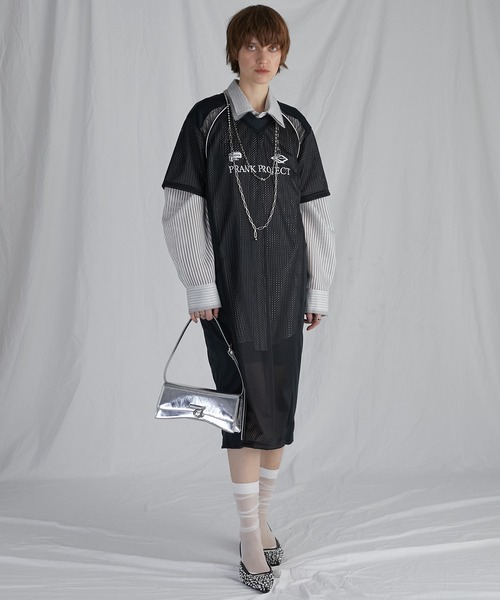 PRANK PROJECT（プランクプロジェクト）の「ナンバリングメッシュドレス / Numbered Mesh Dress（ワンピース・レディース・ブラック/ボルドー・FREE）」の15枚目の写真