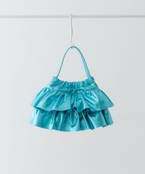 RODE SKO(ロデスコ)の「フリルメタリックミニバッグ(ショルダーバッグ・レディース・ブラック/シルバー/ライトブルー・ONE)」の2枚目の写真