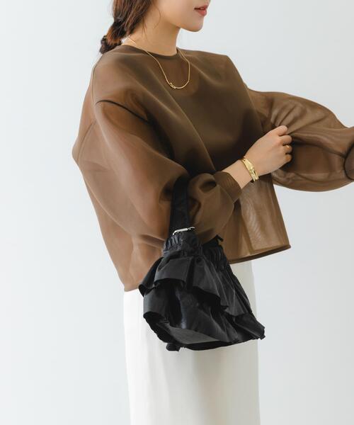 RODE SKO(ロデスコ)の「フリルメタリックミニバッグ(ショルダーバッグ・レディース・ブラック/シルバー/ライトブルー・ONE)」の6枚目の写真