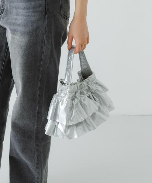 RODE SKO(ロデスコ)の「フリルメタリックミニバッグ(ショルダーバッグ・レディース・ブラック/シルバー/ライトブルー・ONE)」の19枚目の写真