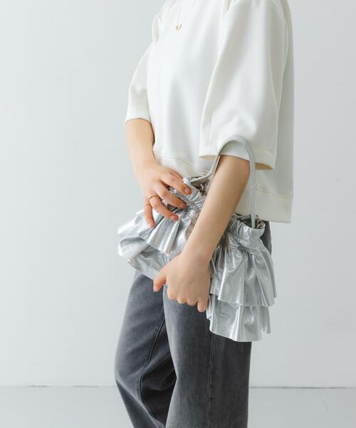 RODE SKO(ロデスコ)の「フリルメタリックミニバッグ(ショルダーバッグ・レディース・ブラック/シルバー/ライトブルー・ONE)」の21枚目の写真