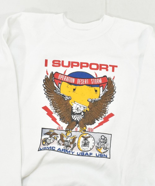 VINTAGE(ヴィンテージ)の「【ヴィンテージ古着】80's-90's I SUPPROT OPERATION DESERT STORM クルーネックスウェット USA製(スウェット・メンズ・ホワイト・X-LARGE)」の8枚目の写真