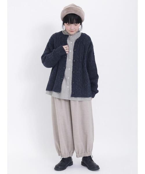 Samansa Mos2（サマンサ モスモス）の「【マシンウォッシャブル】ケーブル編み前後2WAYニット（カーディガン/ボレロ・レディース・ミント/ネイビー/キナリ/レッド/ブルー/ベージュ・F）」の19枚目の写真