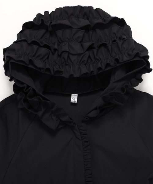 MERAKI（メラキ）の「[MERAKI] フリルフードペプラムパーカーJKT（パーカー・レディース・ブラック・FREE）」の10枚目の写真