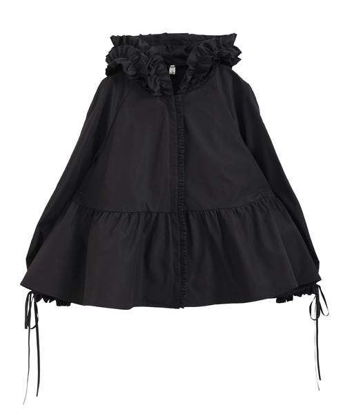 MERAKI（メラキ）の「[MERAKI] フリルフードペプラムパーカーJKT（パーカー・レディース・ブラック・FREE）」の17枚目の写真