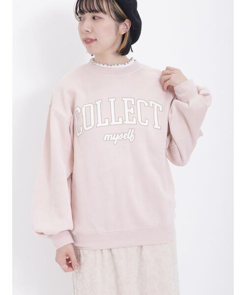 Samansa Mos2（サマンサ モスモス）の「飛び裏毛ロゴアソートプリントスウェット（Tシャツ/カットソー・レディース・モカ/ブルー/ピンク/チャコールグレー/グリーン/オフホワイト・F）」の6枚目の写真