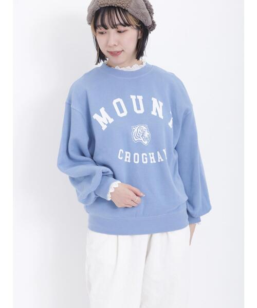 Samansa Mos2（サマンサ モスモス）の「飛び裏毛ロゴアソートプリントスウェット（Tシャツ/カットソー・レディース・モカ/ブルー/ピンク/チャコールグレー/グリーン/オフホワイト・F）」の5枚目の写真