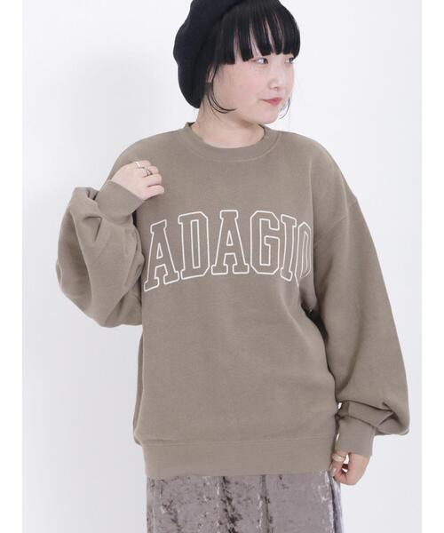 Samansa Mos2（サマンサ モスモス）の「飛び裏毛ロゴアソートプリントスウェット（Tシャツ/カットソー・レディース・モカ/ブルー/ピンク/チャコールグレー/グリーン/オフホワイト・F）」の7枚目の写真